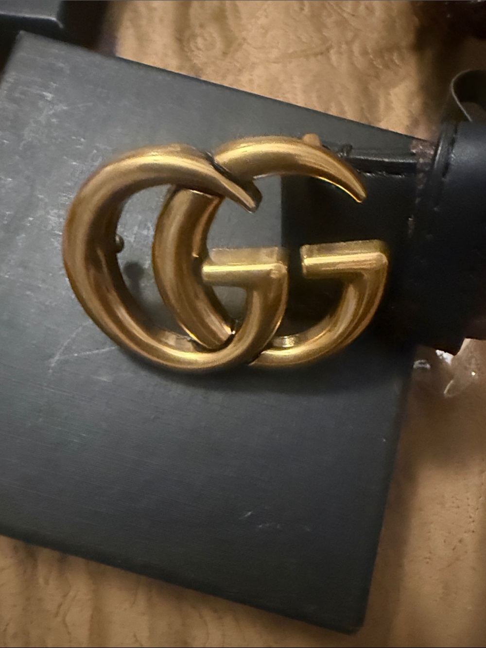 Men's Brown Leather Belt with Gold Buckle